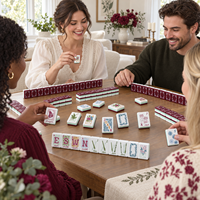 Jeu de tuiles de mahjong en acrylique pour les rassemblements de fin de semaine, jeu de table confortable dans le salon avec des amis, des sœurs et de la famille, soirée de jeux