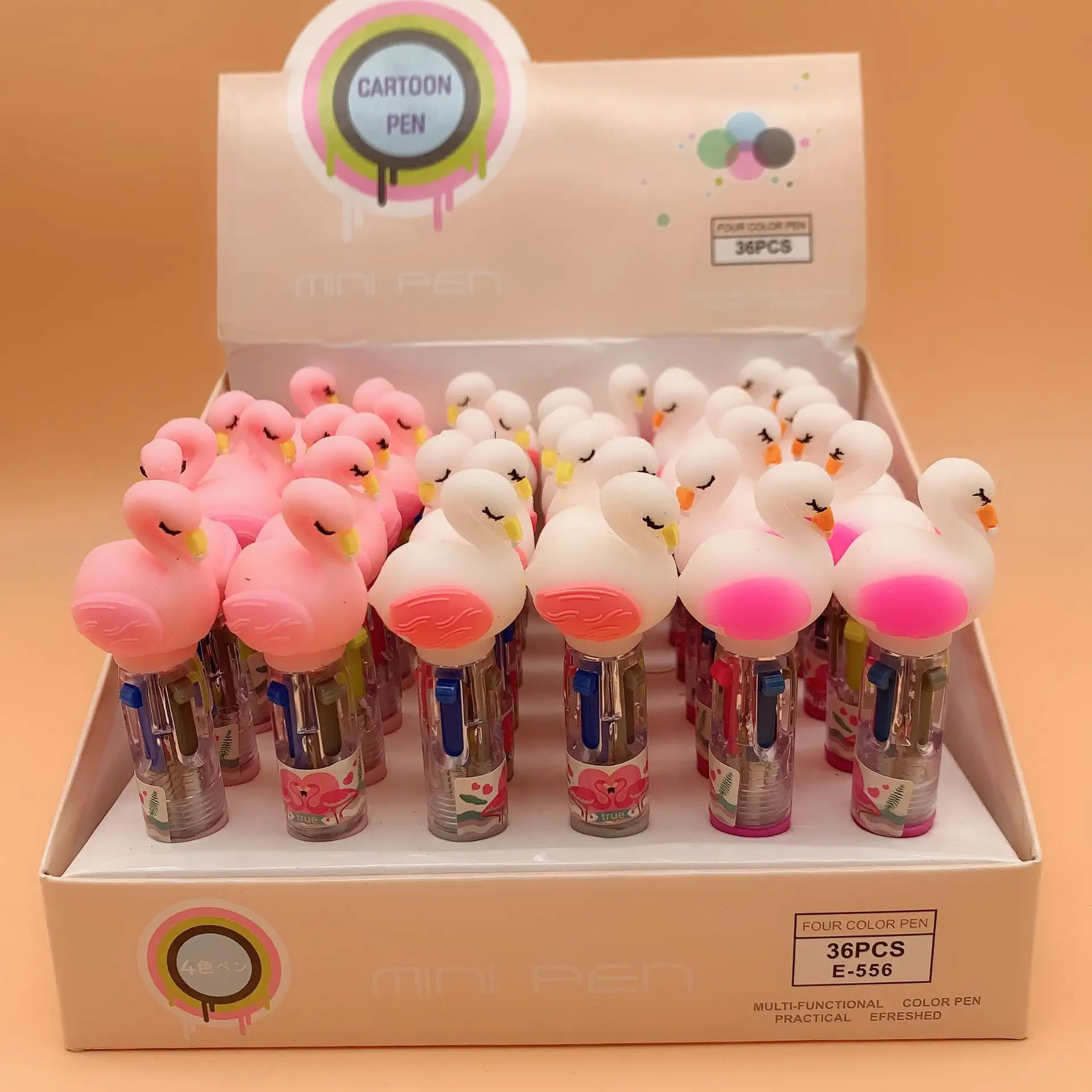 Échantillons gratuits 2024 Nouvelle papeterie scolaire pour enfants étudiants créatif fantaisie licorne Flamingo ours design Stylo à bille