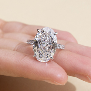 Anillo de Lujo para Mujer con Diamante Ovalado Sintético Cultivado en Laboratorio, Oro Sólido de 18K, Certificado IGI, Modelo MSR-2053 - Product Image 5