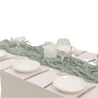 Chemin de table romantique en mousseline de soie, voile transparent, décoration de mariage, tissu extra long pour réception nuptiale, fournitures de fête, chemin de table bohème doux