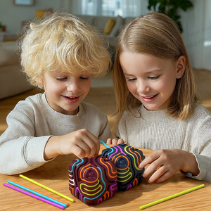 Planche d'activités sensorielles 3D, jouet anti-stress pour TDAH et autisme, cube en silicone multicolore portable pour les 14 ans et plus - Product Image 3