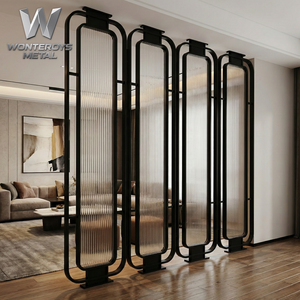 Mampara de Vidrio Artístico de Acero Inoxidable 304 Personalizada de Lujo, Corte Láser, Acabado Mate o Brillante, para Hoteles, Villas, Restaurantes y Salones - Product Image 3