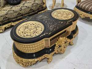 Türkisches Luxus Antik Traditionell Schwarz Gold Afrikanisch Klassisch Barock Königlich Handgeschnitztes <span class=keywords><strong>Sofa</strong></span>-<span class=keywords><strong>Set</strong></span> Wohnzimmermöbel-<span class=keywords><strong>Set</strong></span> - Product Image 4