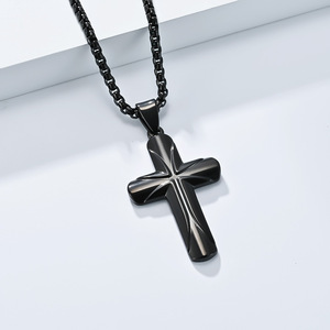 New cross-border hot-selling minimalist unisex stainless steel cross necklace with a unique and stylish <b>titanium</b> steel pendant - Product Image 4