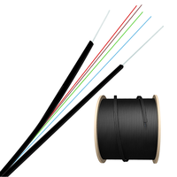 Kabel Drop FTTH Luar Ruangan Pasokan Pabrik dengan Kawat Baja Messenger 1 2 4 6 8 Core Kabel Koaksial Serat Optik Aplikasi Dalam Ruangan