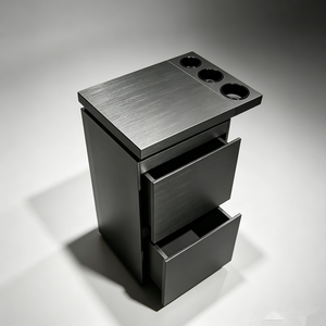 Mueble de Peluquería con Cajón y Soporte para Secador de Pelo, Gabinete de Almacenamiento de Acero Inoxidable para Salón de Belleza - Product Image 5
