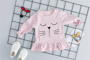 Fabricant d'usine de vêtements de mode pour petites filles : T-shirts et leggings à motif chat de dessin animé à Ahmedabad - Product Image 6
