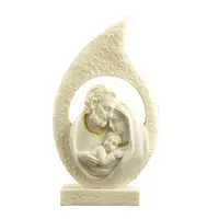 Figurine rétro de la sainte famille, 4.72 pouces de haut, Texture de grès, résine artisanale, décoration de scène de nativité de noël, vacances
