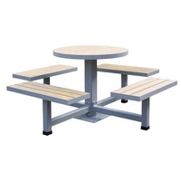 Table de pique-nique en bois commerciale d'extérieur avec chaise, ensemble de mobilier de jardin, patio extérieur, table de café externe avec banc