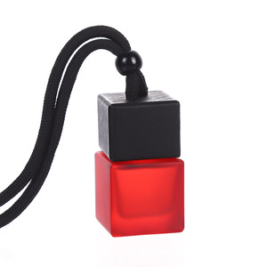 <b>Mini</b> Square Glass Aroma Diffuser <b>Bottle</b> with Wood Cap and String 8ml Home Fragrance - Product Image 3