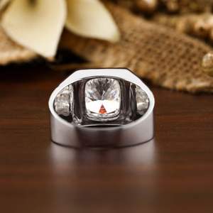 4.50 TDW แหวนแต่งงานของผู้ชายประดับเพชรสีทองขาวขนาดมาตรฐาน18K cvd/hpht หินห้องแล็บประดับเพชร - Product Image 4