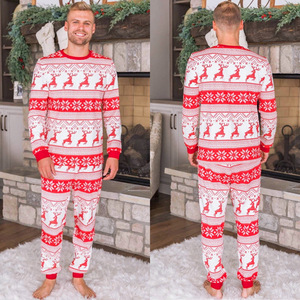 2025 noël famille correspondant maison ensemble motif <span class=keywords><strong>de</strong></span> noël imprimé pyjamas à manches longues col rond femmes hommes enfant bébé tenue <span class=keywords><strong>de</strong></span> noël - Product Image 2