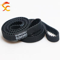 Courroie synchrone en caoutchouc S2M, longueur 360 370 372 380 384 386 390 396 mm, courroie de distribution S2M, largeur 5-15 mm