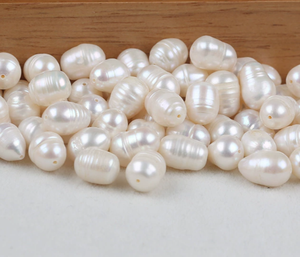 La fábrica 2025 ofrece cuentas de perlas de agua dulce barrocas blancas de 8mm perlas de arroz con agujero grande fabricación de joyas coloridas naturales sueltas tamaño de 8mm - Product Image 5