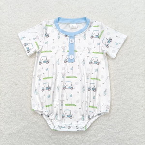 Ensemble Haut et Short Décontracté d'Été Respirant à Manches Courtes Imprimé Voitures de Golf pour Bébés Filles et Garçons, Vêtements pour Tout-Petits en Gros - Product Image 4