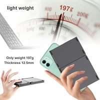 Clavier sans fil rechargeable pliable avec pavé tactile, format de poche, accessoire de voyage pliable pour ordinateur portable, iOS, Android, Windows - Gris sidéral