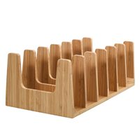 Organisateur polyvalent en bambou à 6 compartiments pour étagère à livres, organisateur de rangement pour vidéos, CD, disques vinyles, organisateur de livres pour enfants