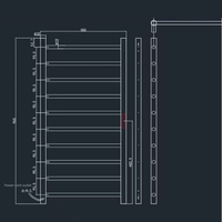 Toallero de Pared Inteligente de Acero Inoxidable 304, Color Gris Metálico PVD, 50x96.5cm, 10 Rieles, Radiador de Baño