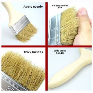 उच्च ग्रेड थोक पेशेवर पेंट ब्रश प्लास्टिक के साथ 1 2.5 3 4 इंच लकड़ी के हैंडल सेट - Product Image 5