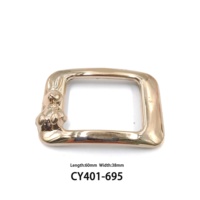 Boucles de chaussures dorées, décorations florales ovales en forme de lapin pour femmes, accessoires de mode pour chaussures