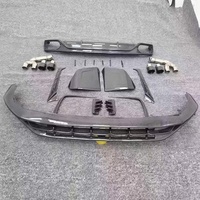 BTC Offres Spéciales Kit Carrosserie en Fibre de Carbone pour Audi Q8 : Lame Avant, Garniture de Pare-chocs Avant, Lame Arrière, Spoiler et Sortie d'Échappement, Compatible Kit Abt