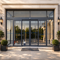 Puerta Corredera de Aleación de Aluminio con Rotura de Puente Térmico, Doble Acristalamiento, Vidrio Templado, Certificación CE, Diseño Moderno para Uso Residencial y Hotelero