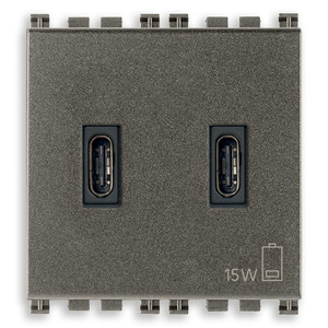 อะแดปเตอร์แปลงไฟแบบติดผนัง USB C+C 15W 3A 5V  วัสดุโลหะ ช่องเสียบคู่ สำหรับชาร์จ - Product Image 1