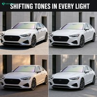 Película para Ventanas Camaleón con 77% de VLT para Parabrisas Delantero, Color Verde Púrpura con Efecto Espejo, Tinte Solar UV99 IR90 2mil OEM al por Mayor