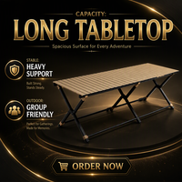 Table pliante d'extérieur en acier carbone, portable et résistante à la rouille, design contemporain à base en X, capacité 4-8 personnes