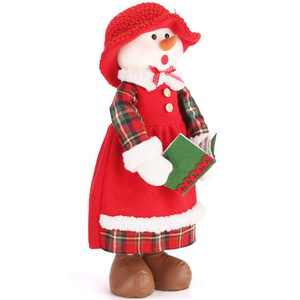 Zaves 19in Standing Snowman Choir Poupées <span class=keywords><strong>de</strong></span> <span class=keywords><strong>Noël</strong></span> rouges et vertes <span class=keywords><strong>pour</strong></span> les décorations <span class=keywords><strong>de</strong></span> vacances du Nouvel An - Product Image 3