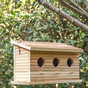 Nid d'oiseau en bois pin bois oiseau <span class=keywords><strong>miniature</strong></span> maisons pour extérieur maison d'oiseau en bois - Product Image 6