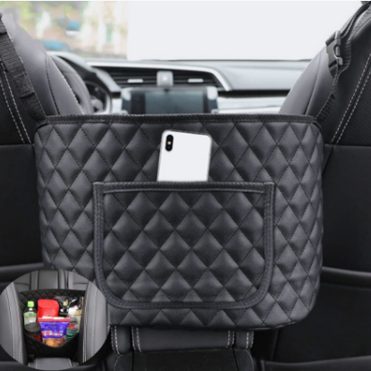 Премиум-кошелек, держатель для автомобиля между сиденьями, Большая вместительная Автомобильная сетка, карманная Сумочка, держатель, кожаная сумочка, держатель для автомобиля