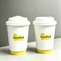 Gobelet en carton pour café chaud, avec couvercle, personnalisable avec logo, écologique et recyclable, fourni par l'usine