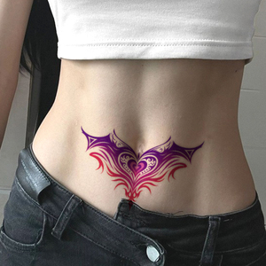 Colorido pareja tatuajes temporales pegatina corazón Sexy Succubus <span class=keywords><strong>tatuaje</strong></span> impermeable adecuado para Abdomen, espalda baja y <span class=keywords><strong>pecho</strong></span> - Product Image 4