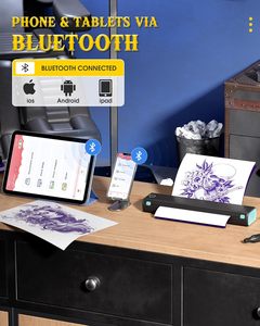 Máy in <span class=keywords><strong>stencil</strong></span> hình xăm không dây Phomemo M08F, máy in chuyển hình xăm, máy photocopy nhiệt dùng cho xăm hình - Product Image 3