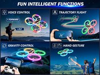 Drone RC DWI Dowellin avec caméra FPV HD 720P pour enfants, jouets sympas, cadeaux pour garçons et filles avec lumière LED, hélice entièrement protégée