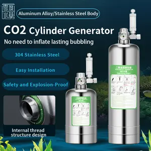 Zrdr Aquarium Diy CO2 Generator Systeem Kit Met Druk Luchtstroom Aanpassing Water Plant Fish Aquarium Co2 ValveCo2 Gas Cilinder