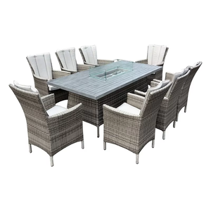 La mejor calidad, muebles modernos para el hogar, cena impermeable, Patio, ratán, mimbre, Metal, madera, jardín, comedor, mesa al aire libre, patio, Hotel - Product Image 2