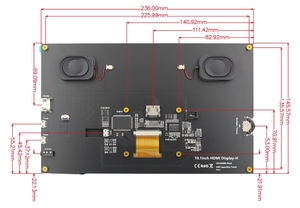 Écran tactile IPS modèle H de 10,1 pouces pour Raspberry Pi, 1024×600, 230cd/m², angle de vision complet HD MI - Product Image 4