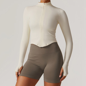 Chaqueta Deportiva de Secado Rápido con Cierre, Chaqueta Ajustada <span class=keywords><strong>para</strong></span> Entrenamiento, Running, Fitness, Yoga, <span class=keywords><strong>Ropa</strong></span> de <span class=keywords><strong>Gimnasio</strong></span> <span class=keywords><strong>para</strong></span> Mujer - Product Image 6