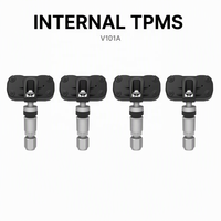 Kit TPMS interne d'usine 4 pièces V101A universel, alarme de fuite en temps réel, accessoires de voiture sans fil compatibles avec l'application, pression des pneus