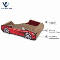 Griffoir pour chat en carton ondulé, modèle voiture de sport rouge décapotable, pour l'intérieur, vente en gros