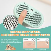 Brosse de toilettage à la vapeur pour animaux de compagnie pour chiens chats-peigne d'épilation réglable en silicone brosse