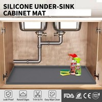 Tapis de protection sous évier en silicone antidérapant, style classique, imperméable, avec trou de drainage, lavable, pour cuisine et armoire – Vente en gros