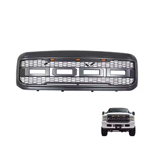 F250 F350 F450 F550 2005년 이상용 슈퍼 듀티 랩터 그릴, 앰버 LED 라이트 포함, 무광 블랙, 압축 프론트 그릴 4KG - Product Image 1