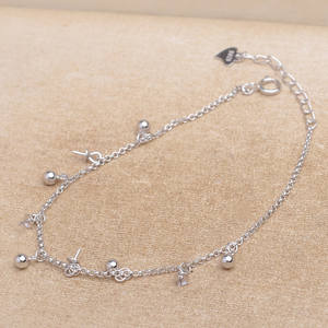 Brazalete de Plata S925 con 4 Cuentas, Borla, Accesorios para DIY, Soporte Vacío A6036, 3mm y 6mm, Fornituras para Joyería - Product Image 4