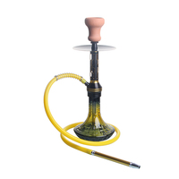 Chicha en alliage d'aluminium durable à tube unique, noire, en métal, pour fumer, avec accessoires et briquets