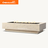 2023 nouveau jardin extérieur Patio Propane foyer Rectangle béton foyer certifié Propane foyer Table