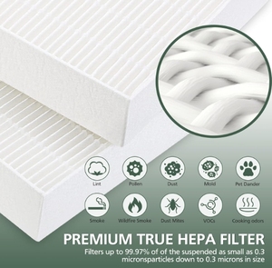 H13 True <span class=keywords><strong>HEPA</strong></span>エアフィルター交換新品ハネウェルHPA 100シリーズ活性炭空気清浄機 - Product Image 4