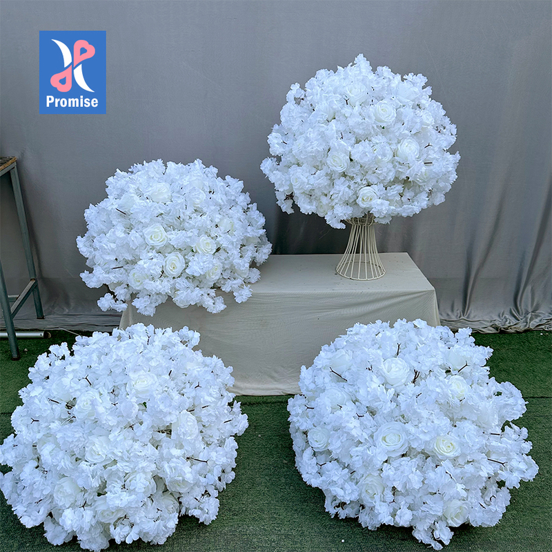 Promise White Silk Artificial Flower Ball